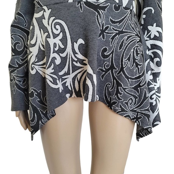 5 Twelve Women's SharkBite Knit Top Gray/White Long Sleeve Size Medium - Picture 4 of 7